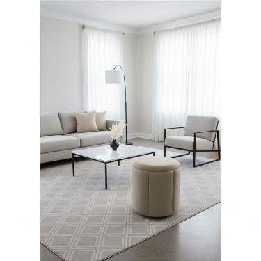 Imagem de Puff Redondo Baú Não é Segredo Debrum Linho Bege 40x45 Ns0608