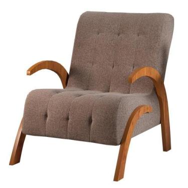 Imagem de Poltrona Decorativa Linho Flower Viero E Caqui - VIERO MÓVEIS
