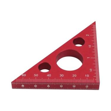 Imagem de Régua Esquadro De Liga De Alumínio 45/90 Graus Fosca Com Medidas Imper