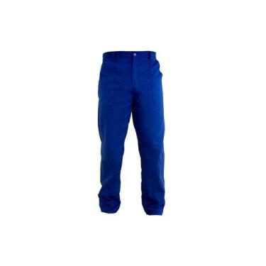 Imagem de Calça Brim Pesado Meio Cos Meio Elástico - Unifortex, GG, Azul royal