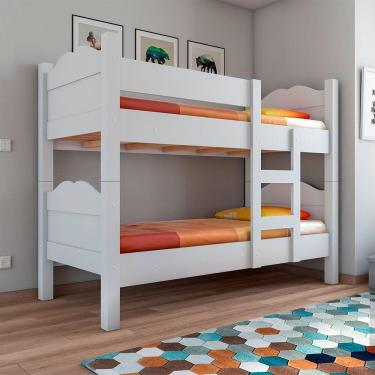 Imagem de Beliche Multifuncional Que Vira 2 Camas Madrid com Grades de Proteção Branco