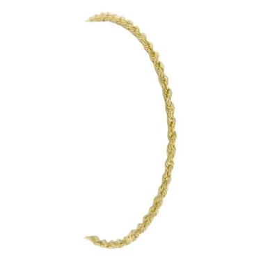 Imagem de Pulseira Feminina Ouro 18k 17 Cm Pulso Fino Cordão Baiano Amarelo - JO