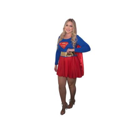 Imagem de Fantasia Super Girl Adulto Especial De Carnaval - NoBrand, P