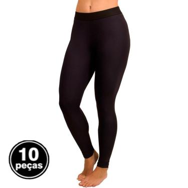 Imagem de Kit 10 Calça Térmica Unissex Frio Adulto Segunda Pele Proteção UV Verão Ciclista-Feminino