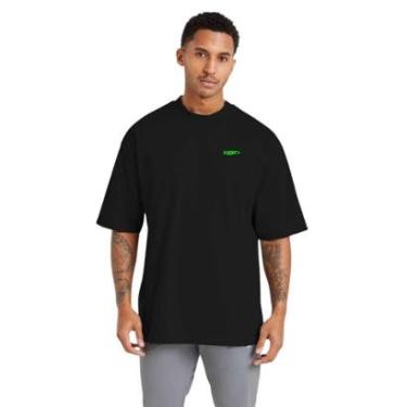Imagem de Camiseta Oversized Estampada Masculina Algodão Conforto para Treino e Uso Diário-Masculino