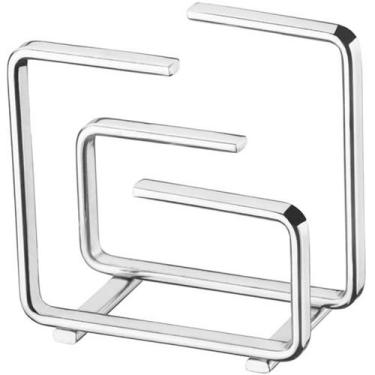 Imagem de Porta Guardanapos Aço Cromado Suporte para Papel Organizador de Mesa C
