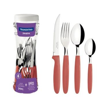 Imagem de Faqueiro 24 Pc Ipanema Goiaba lamina aço inox - tramontina, Goiaba, 24