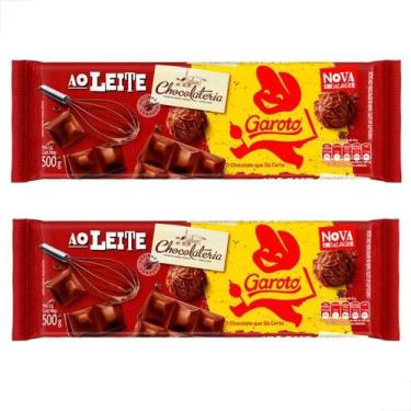 Imagem de Kit 2 Barras de Chocolate ao Leite Garoto 500g Chocolateria