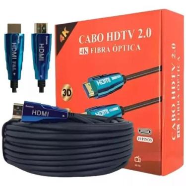 Imagem de Cabo HDMI Fibra Óptica 2.0 4K  10 Metros Emborrachado - FeL
