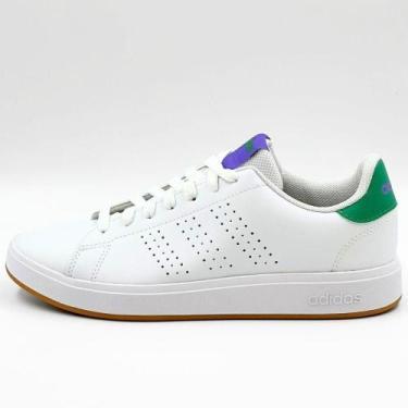 Imagem de Tênis Adidas Casual Advantage Base 2.0 Feminino, 36, Branco, Verde
