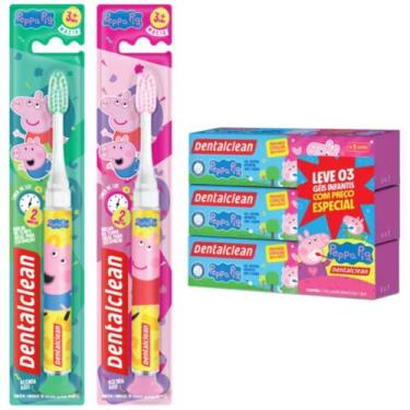 Imagem de Escova timer light + pack 3 gel - peppa pig - dentalclean