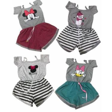 Imagem de Macaquinho infantil verão meninas kit com 2 - Mikids, Sortidos, P