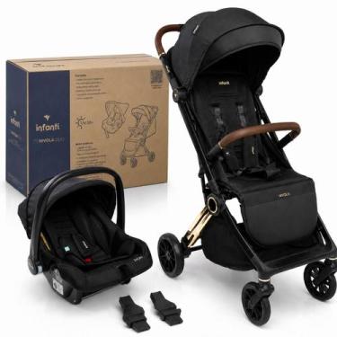 Imagem de Nivola Infanti Carrinho 0 A 22kg Proteção Uv50 Mosquiteiro Preto Bronz