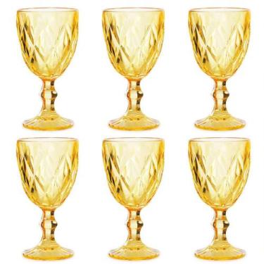 Imagem de Conjunto de Taças de Vidro Diamante 349ml 6 Peças Colors - Wincy