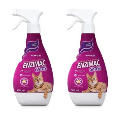 Imagem de Kit 2 EnziMac Gatos Eliminador De Odores E Manchas 500ml - PEARSON