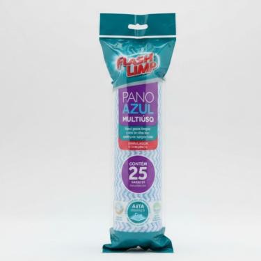 Imagem de Pano Multiuso em Rolo FLP4571 Antibacteriano Viscose e Poliéster 25 Folhas Destacáveis Azul Flash Limp