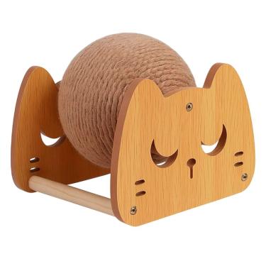 Imagem de Arranhador para Gatos Braslu BSL3896 com Bola de Sisal Madeira Bege 0.38kg 1 Unidade