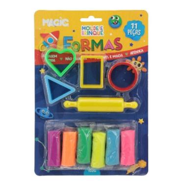 Imagem de Massa para Modelar Criativa Formas com 11 Peças Moldes e Ferramentas para Crianças