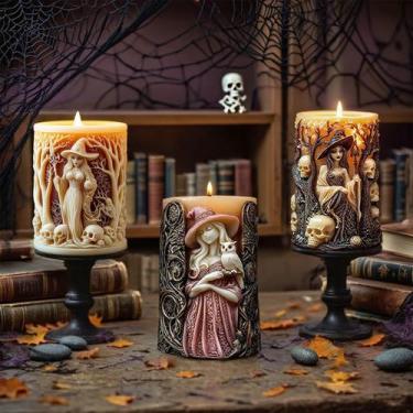 Imagem de Conjunto de Moldes para Velas CERECO 3 Peças Bruxa em Silicone para DI