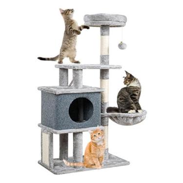 Imagem de Arranhador Para Gatos Poste Sisal Brinquedo 112cm Newpet Com Bolinha C