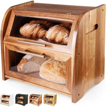 Imagem de Caixa de Pão Apace Living em Bambu com 2 Níveis Grande