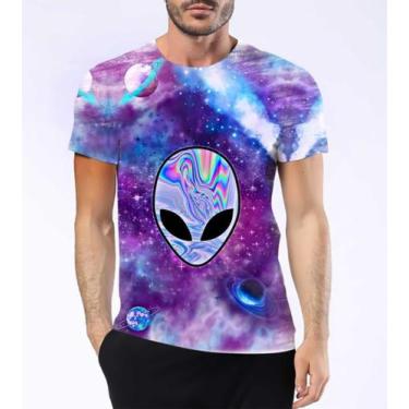 Imagem de Camisa Camiseta Alien Roxo Wallpaper Rave Et Extra Terrestr - Estilo K