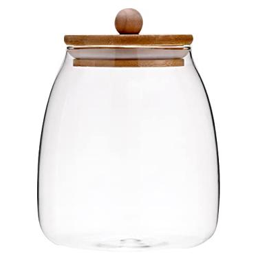 Imagem de Mimo Style Pote de Vidro Borossilicato Com Tampa de Bambo Ecokitchen, 1000ml. Capaz de Armazenar Diversos Produtos