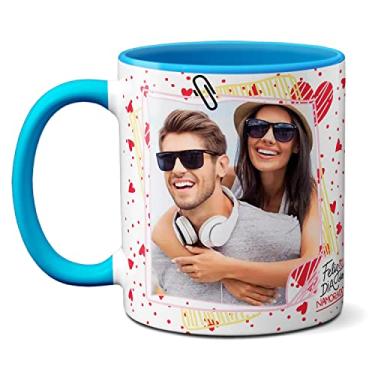 Imagem de Caneca Namorados Destino Minha Vida Meu Grande Amor Com Foto (Azul)