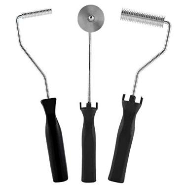 Imagem de 3 pçs/conjunto rolo de bolha de laminação de fibra de vidro,Kit de ferramentas de rolo de fibra de vidro, rolo de bolha de liga de alumínio para banheira (3 piece set)