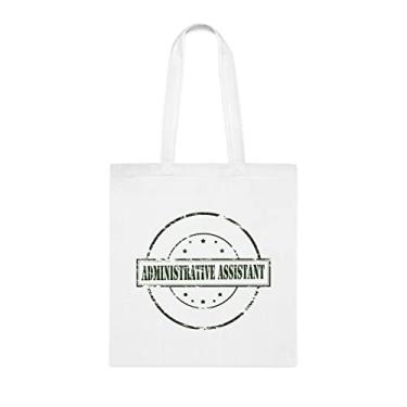 Imagem de Sacola de assistente administrativo, bolsa de assistente administrativo, presente de assistente administrativo, bolsas reutilizáveis para assistente administrativo, ideia de e mordaça de Natal, Branco