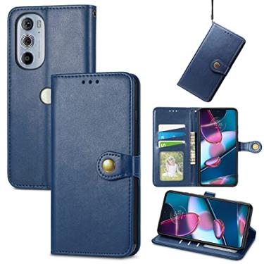 Imagem de HONGYAN Capa de telefone Para Motorola Edge 30 Pro Retro Solid Color Buckle Leather Case Capa protetora