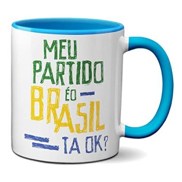 Imagem de Caneca Meu Partido É O Brasil Tá OK? Bolsonaro Presidente (Azul)
