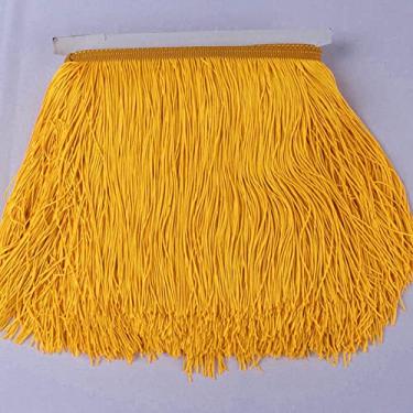 Imagem de 10 jardas/lote Renda Franja Borla Poliéster Lace Trim Fita DIY Cortina Vestido Latino Vestuário de Palco 15 cm/20 cm/30 cm de largura, amarelo, 20 cm de largura
