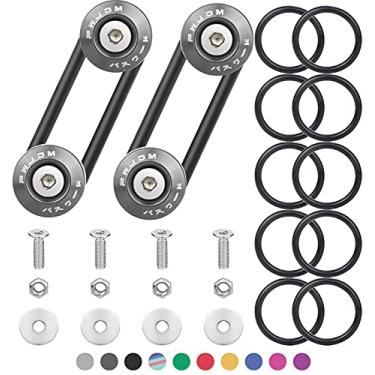 Imagem de Kit de para-choques de liberação rápida, porta-malas de liberação rápida da Mellbree, kit de suportes de para-choques dianteiros e traseiros compatíveis com para-choques de carro universal (4 abas de liberação rápida de titânio com 12 anéis de fixação)