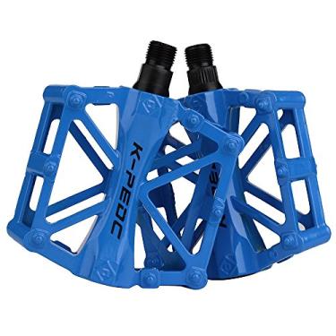 Imagem de pedais de plataforma de bicicleta CNC de alumínio boruizhen pedais de bicicleta de bicicleta para MTB BMX, Azul