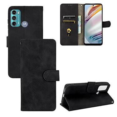 Imagem de For Motorola Moto G60 / G40 Fusion Solid Color Skin Feel Magnetic Buckle Horizontal Flip Texture PU Leather Case with Holder & Card Slots & Wallet