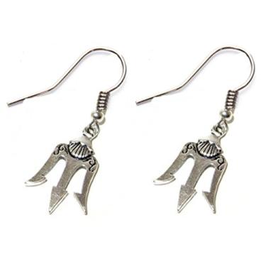 Imagem de Percy Jackson Brincos pendentes com tema de filme/TV Trident Poseidon com caixa de presente, na