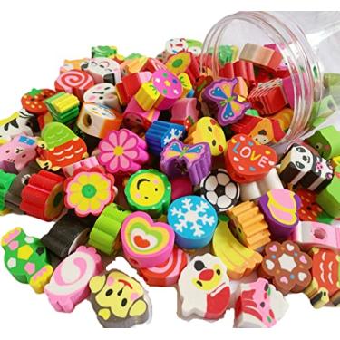Imagem de Borrachas de lápis, pacote com 50, borrachas de animais, borrachas de lápis, lápis para crianças, bonés de borracha, borrachas para lápis, borrachas fofas, mini borrachas