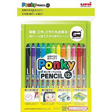 Imagem de 三菱鉛筆 Lápis de cor Mitsubishi Pencils K800PK12CLT Lápis Ponky 12 cores
