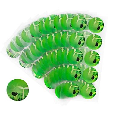 Imagem de 100 peças de etiquetas de vaso de semente, etiquetas hidropônicas redondas de casca e cole etiqueta de jardim etiqueta de cesta de crescimento de plantas para marcar plantas e entender o crescimento da planta