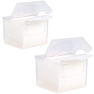 Imagem de XICHEN 2 caixas de 100 peças toalha descartável para lavar o rosto almofadas de algodão algodão cosmético pode ser molhado e seco