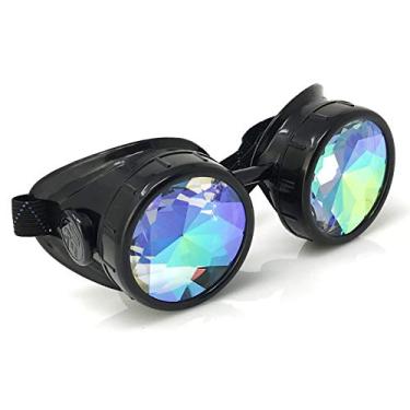 Imagem de Óculos Steampunk Mad Scientist Óculos de proteção ocular estilo de soldagem, Caleidoscópio preto, tamanho �nico