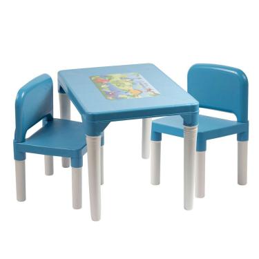 Imagem de Mesinha Infantil para atividades com 2 Cadeira Azul - Kids Baby Hercules 