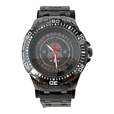 Imagem de Accutime Relógio de pulso masculino Disney LucasFilm Star Wars: The Bad Batch Gun Metal Cinza Analógico Quartzo com elos de metal para meninos, meninas, crianças de todas as idades (modelo: BAD8013AZ), Metal., Relógio de pulso analógico