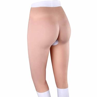 Imagem de CRODRES Calcinha totalmente de silicone para melhorar o bumbum aberto na virilha nádega quadris controle modelador corporal para cosplay, M