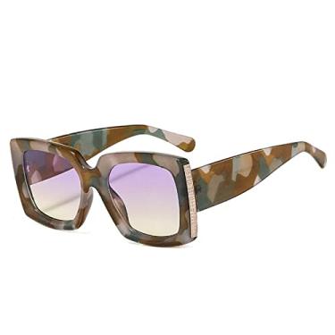 Imagem de Óculos de sol grandes retrô quadrado feminino designer legal sexy vintage preto grande óculos de sol masculino na moda grandes tons pretos, armação de micai C7, tamanho único