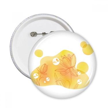 Imagem de Broche redondo de flor de lótus com bolhas, flor de flor, broche com emblema de botão, decoração 5 peças