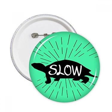 Imagem de Broche redondo natural com contorno de animal tartaruga preta, 5 peças