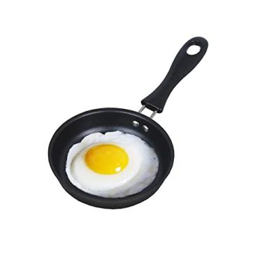 Imagem de Mini frigideira de ovos, mini panela de ovos doméstica preta de 12 cm, panela de cozinha pequena doméstica, perfeita para fritar ovos