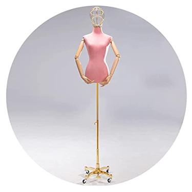 Imagem de Female Mannequin Torso Torso de manequim de busto feminino forma de vestido, manequins de exibição de shopping/roupas, com base removível/altura ajustável (Color : Pink)